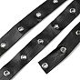 Flat Imitation Leather Cords, with Platinum Tone Brass Eyelets, Garment Accessories