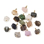 5 подвески из натуральных драгоценных камней, Ограненные самородки в виде подвесок с латунными петлями, золотые