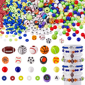 Наборы для изготовления ювелирных изделий своими руками в виде спортивных мячей, в том числе акриловые бусины, Бусины из полимерной глины 