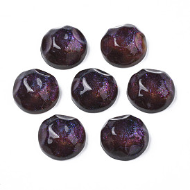 Transparent Resin Cabochons, Water Ripple Cabochons, with Glitter Powder, Half Round