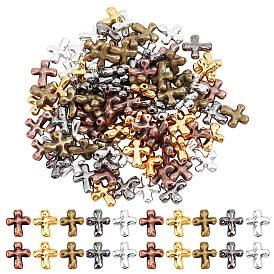 100 шт 5 цвета бусины из сплава тибетского стиля, без кадмия и без свинца, крестик