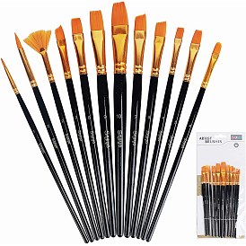 Gorgecraft DIY Drawing Kits, with Wood Handle Paint Brushes Set, Oil Painting Scraper Knife, Plastic Watercolor Oil Palette