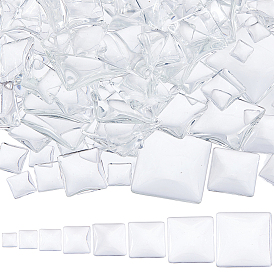 150 шт 8 стили прозрачные стеклянные квадратные кабошоны