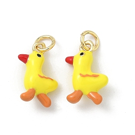 Латунные подвески, прелести утки, с эмалью, долговечный, стойки покрытие, без свинца и без кадмия, с целью перехода в кольце