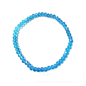 Faceted Glass Beads Stretch Bracelet, Sparkling Thin Bracelet for Girl Women