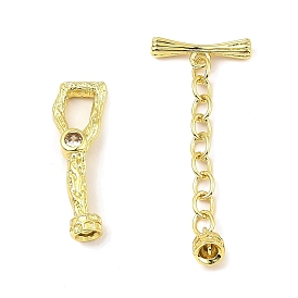 Brass Toggle Clasp with Chain, Long-Lasting Plated, Lead Free & Cadmium Free