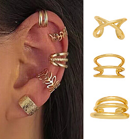 Minimalist Irregular Clip-on Earrings for Women, European and American Style Ear Cuffs with Personality (ERR80)