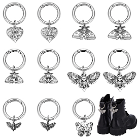 12шт 6 стиль сплав подвесные украшения, с сплава шарнирного когтя омара застежками