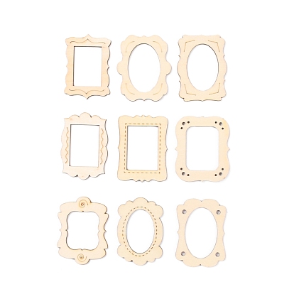 Unfinished Wood Piece Decorations, DIY Craft Supplies, Picture Frame