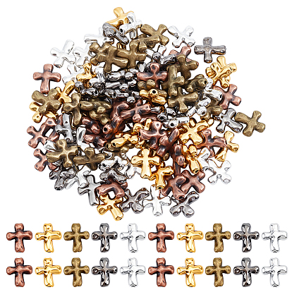 100 шт 5 цвета бусины из сплава тибетского стиля, без кадмия и без свинца, крестик