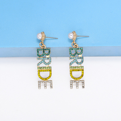 Colorful BRIDE Letter Stud Earrings - Fashionable and Personalized Women's Jewelry