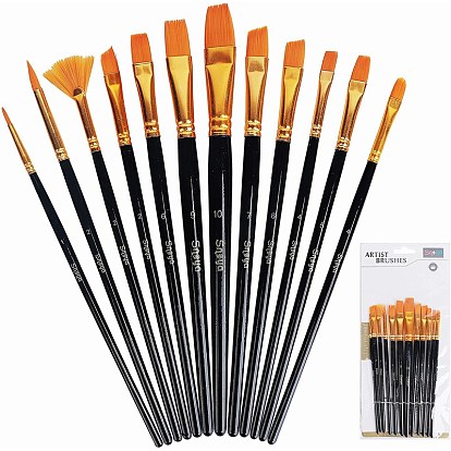 DIY Drawing Kits, with Wood Handle Paint Brushes Set, Oil Painting Scraper Knife, Plastic Watercolor Oil Palette