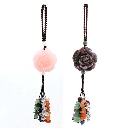 Gemstone Pendants Decorations,  Rose