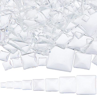 150 шт 8 стили прозрачные стеклянные квадратные кабошоны