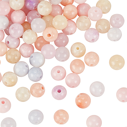 2 нити натуральные зеленые нефритовые бусины нити, окрашенные, круглые