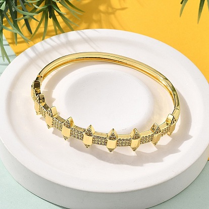 Женские браслеты на шарнирах из латуни с микропаве и прозрачным фианитом, долговечный, без свинца и без кадмия