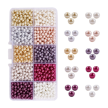Perles rondes en verre teinté écologique