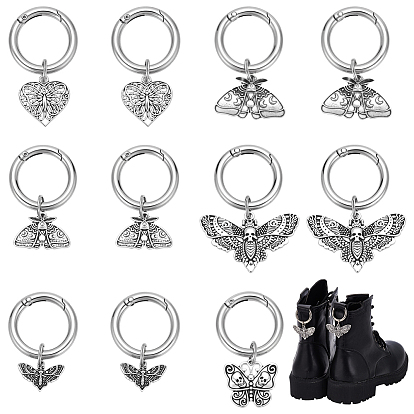 12шт 6 стиль сплав подвесные украшения, с сплава шарнирного когтя омара застежками