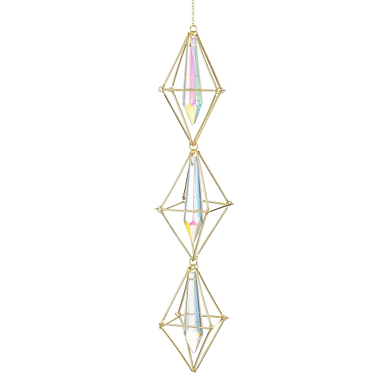 Латунный мешочек, прозрачный стеклянный большой конус, подвеска-маятник, украшения, для украшения дома