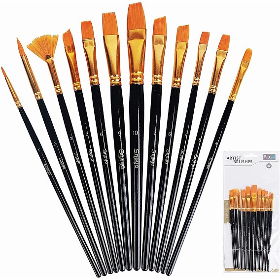 DIY Zeichen-Kits, mit Holzgriff Pinsel gesetzt, Ölgemälde Schabermesser, Kunststoff-Aquarell-Öl-Palette