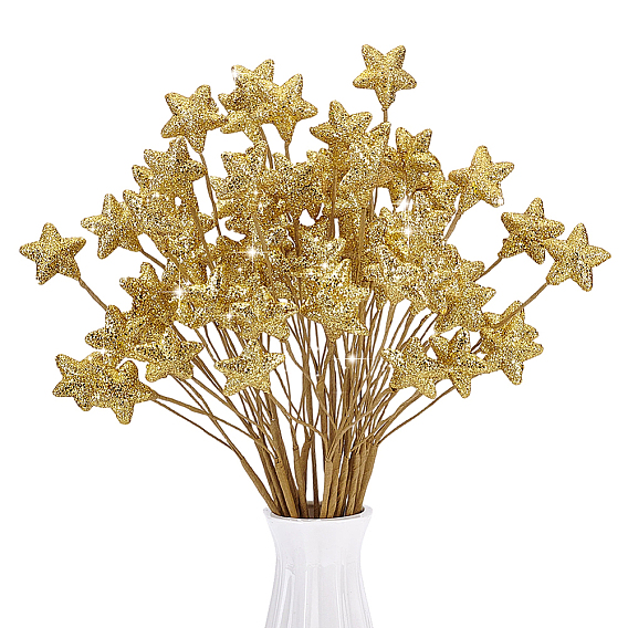 Silk & PVC Star Branch, for DIY Christmas Tree, Wreath, Party Decoration