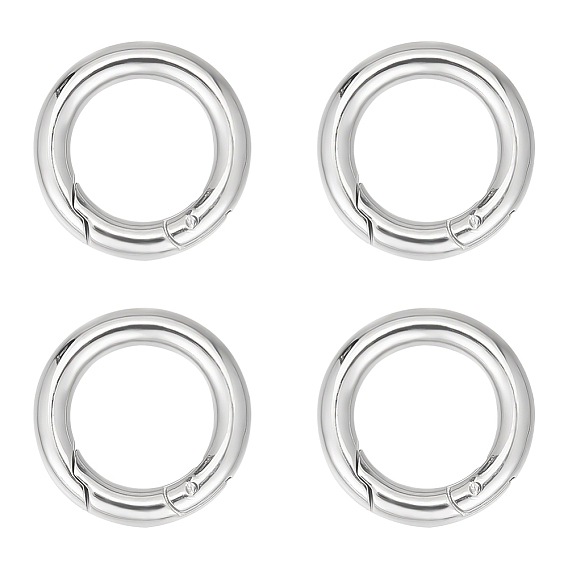 4шт 304 Кольца пружинные затворные из нержавеющей стали, для брелка, круглые кольца