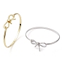 Bowknot Brass Bangles, Long-Lasting Plated, Lead Free & Cadmium Free