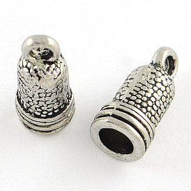 Tibetan Style Clock Alloy Cord Ends, End Caps, Cadmium Free & Lead Free, 13x6x6mm, Hole: 1.5mm, about 1298pcs/1000g