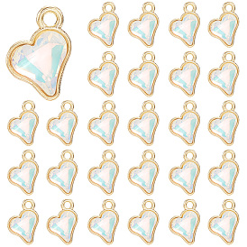 64 стеклянные брелоки шт., сердце прелести, со сплавочной фурнитурой, граненые