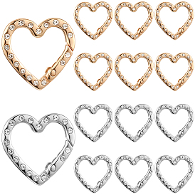 20 шт. 2 цвета цинковый сплав стразы пружинные затворные кольца, сердце