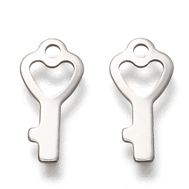201 Stainless Steel Charms, Laser Cut, Key