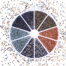 150G 5 Colors Plated Glass Seed Beads, For Nail Art Decoration Accessories, No Hole/Undrilled, Chip