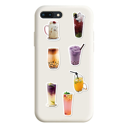 Красочные пузырьковый чай с жемчугом и молоком фруктовый чай наклейки, виниловые водонепроницаемые наклейки, для бутылок с водой ноутбук телефон украшение для скейтборда