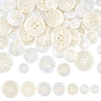 70шт 7 стили смоляные кнопки, аксессуары, 4-луночное, плоско-круглые