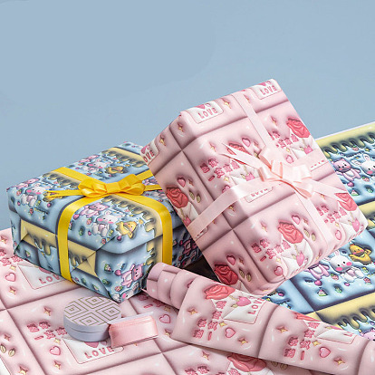 Подарочная упаковочная бумага с изображением животных из мультфильмов, прямоугольные