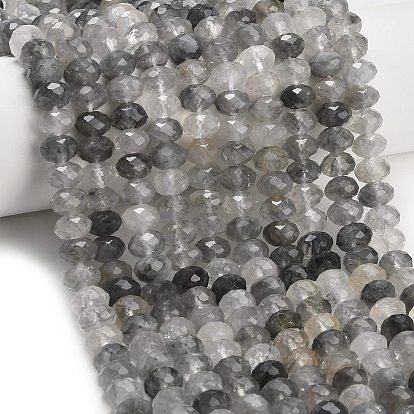 Естественный облачно кварц бисер пряди, рондель, граненые