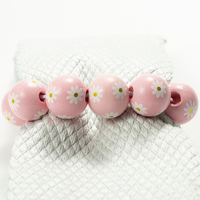 Small daisy colored wooden bead napkin buckle pastoral style home decoration.09