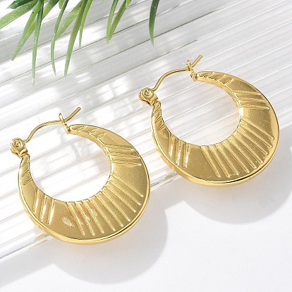 304 серьги из нержавеющей стали для женщин, ионное покрытие (ip), плоско-круглые