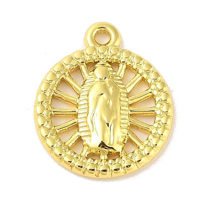 304 подвески из нержавеющей стали, плоский круглый со святым шармом