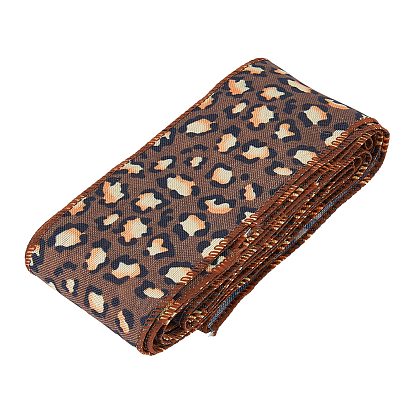 8 Yards Single Face Leopard Print Polyester Ribbon, for Gift Decoration, Bowknot Making