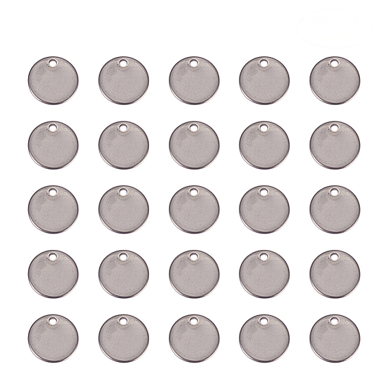 304 Stainless Steel Stamping Blank Tag Pendants, Flat Round