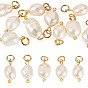 10 шт. Подвески из натурального культивированного пресноводного жемчуга., двухсторонние полированные подвески с 304 петлями из нержавеющей стали, цвет морской раковины