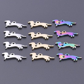 201 Stainless Steel Dog Charms, Dachshund Charm