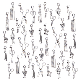 40шт 10 стиль сплав подвесные украшения, Сплав с застежками когтя омара, разнообразные