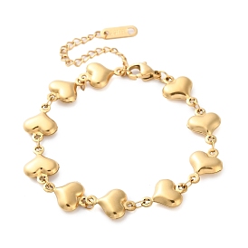 Stainless Steel Heart Link Chain Bracelets for Women