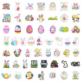 Easter Plastic Waterproof Stickers, Adhesive Labels Stickers, Gift Tag, for Envelopes, Party, Presents Decoration, Rabbit & Easter Egg & Gnome, Mixed Shape