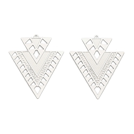 304 подвески из травленого металла из нержавеющей стали, треугольный шарм