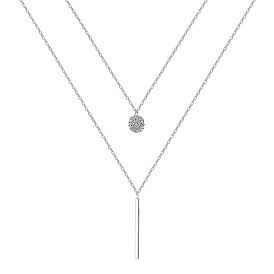 Alloy with Rhinestone Double-Layer Necklaces