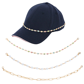 1 набор 3 стили железная цепочка для шляпы с застежкой-карабином