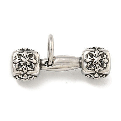 316 хирургические подвески из нержавеющей стали, гантель с цветочной подвеской